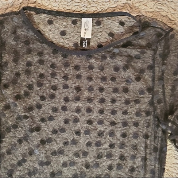 Velvet Kitten Sheer Polka Dot Bodysuit Lrg - Picture 5 of 6